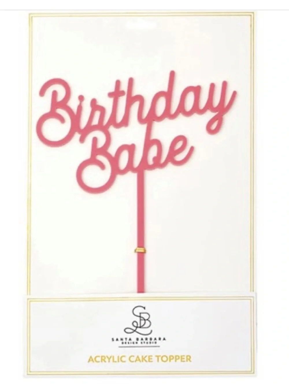 NEW Birthday Babe Pink Cake Topper  Acrylic